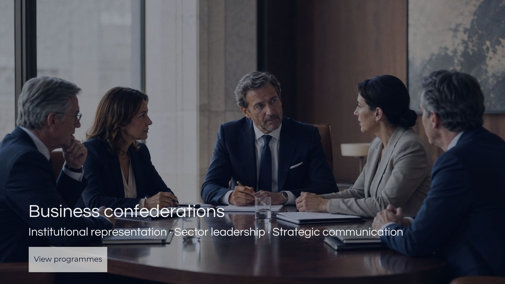Institutional meeting of business representatives on sector leadership, communication and institutional representation