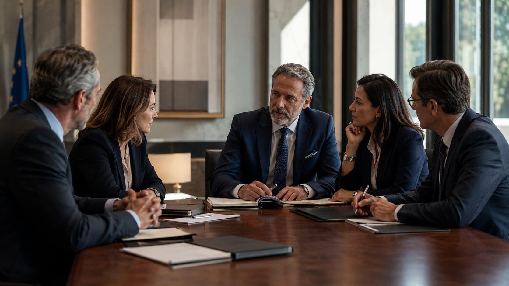 Reunión estratégica en una Cámara de Comercio sobre internacionalización empresarial, comunicación y diplomacia corporativa