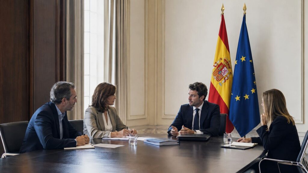 Equipo de gobierno municipal en reunión institucional sobre gobernanza, protocolo y representación pública